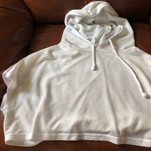 Sleeveless mesh hoodie